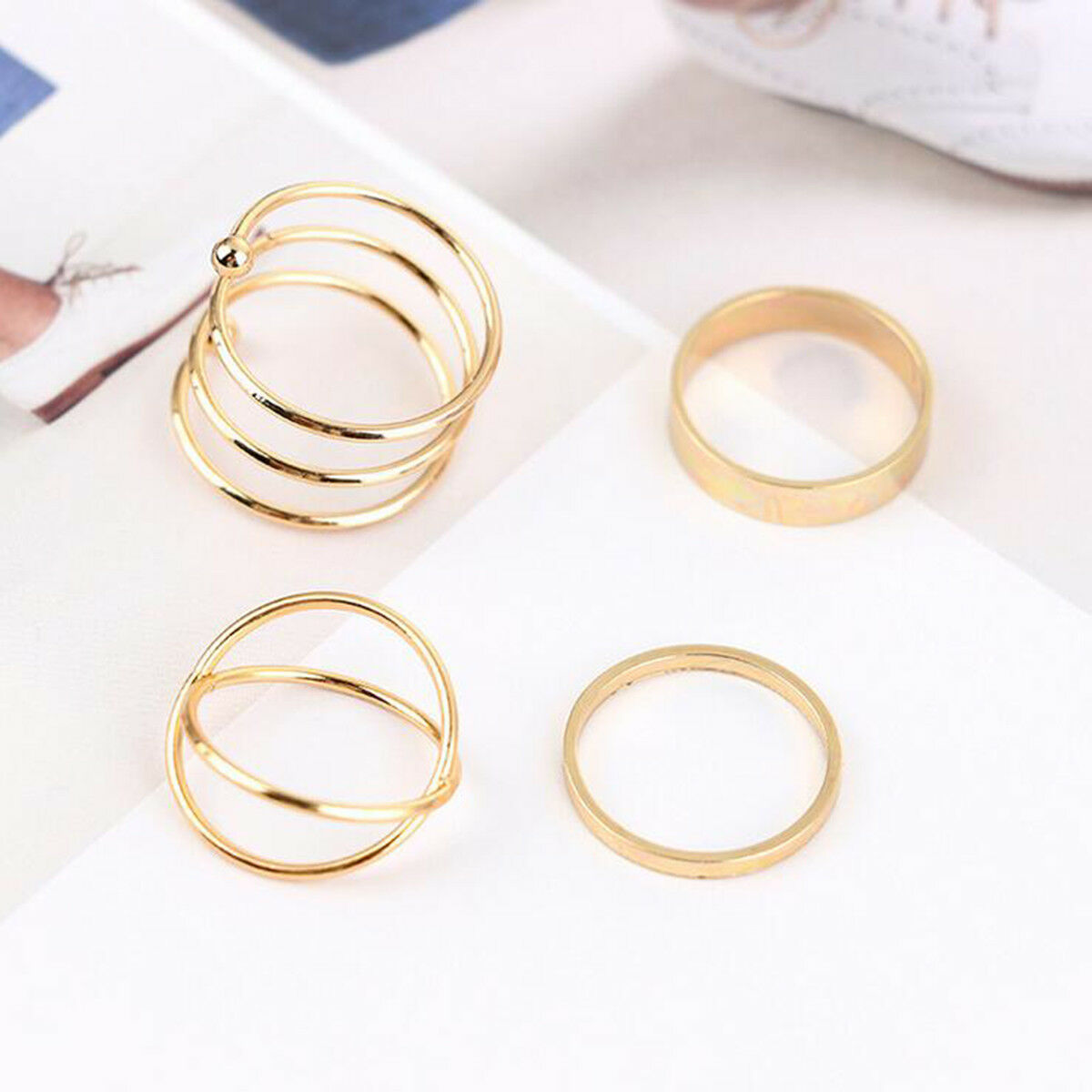 Fashion Stylist 6pcs Ring Set Simple Beauty Midi Knuckle Top of Finger Rings