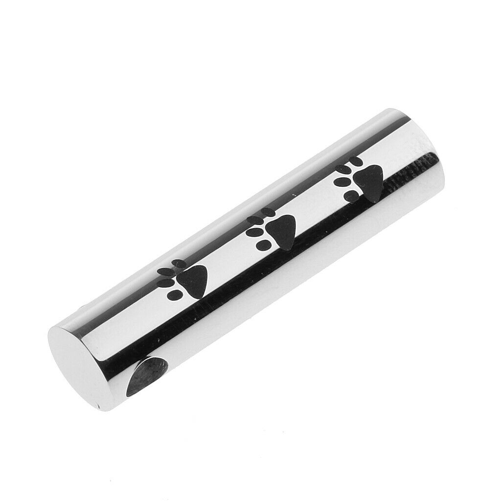Puppy dog paw cylinder pendant cremation jewelry stainless steel