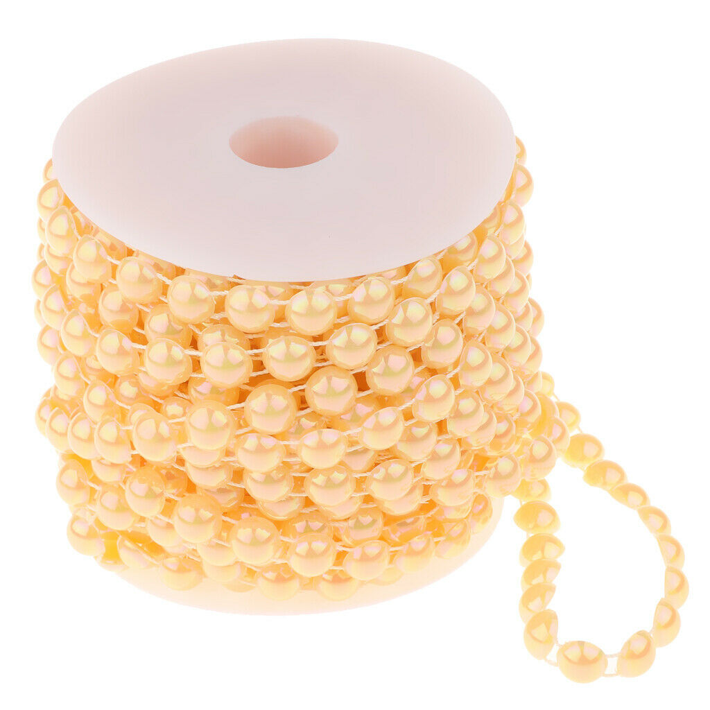 10mm DIY Half Round Bead Garland String Beads Craft Wedding Decor Yellow