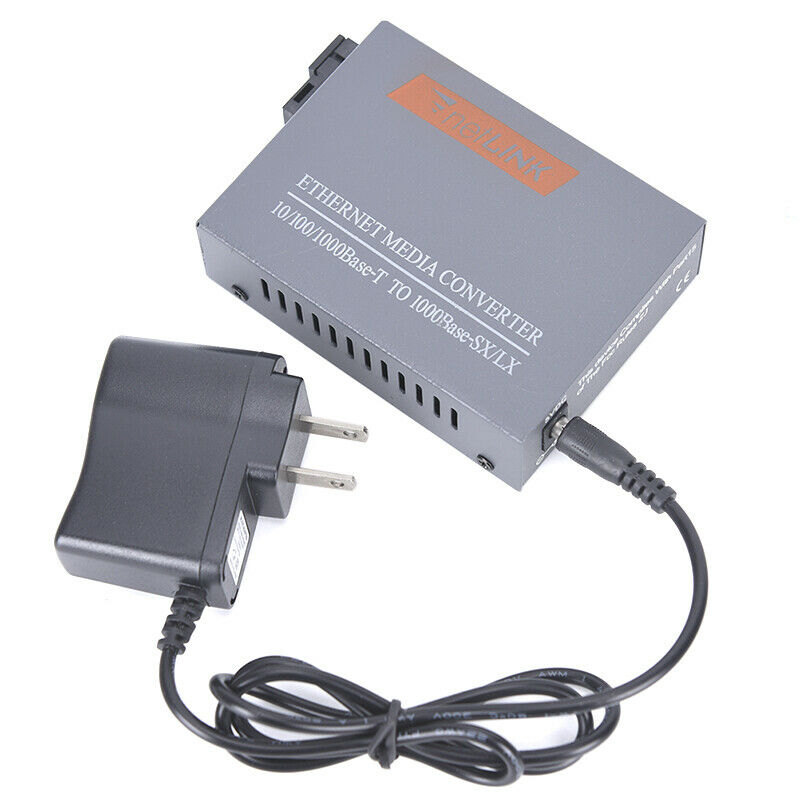 1Pair HTB-GS-03 A/BGigabit Fiber Optical Media Converter 1000Mbps 20KM US Plu.DD