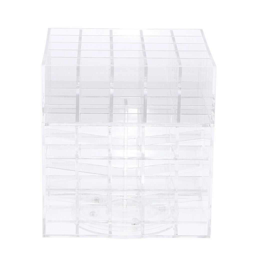 360 Rotating Lipstick Organizer Holder Rack Lipgloss Tower Stand 61 Grid Clear