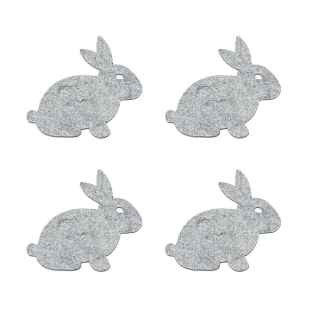 4x Gray Rabbit Non-woven Cloth Drink Coasters Mug Holder