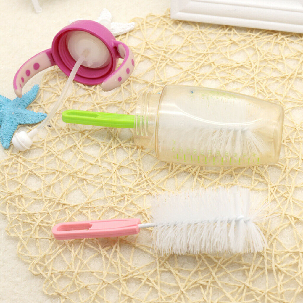 Baby Child Nylon Wire Milk Bottle Glass Brush Cleaner With Handle Accessory