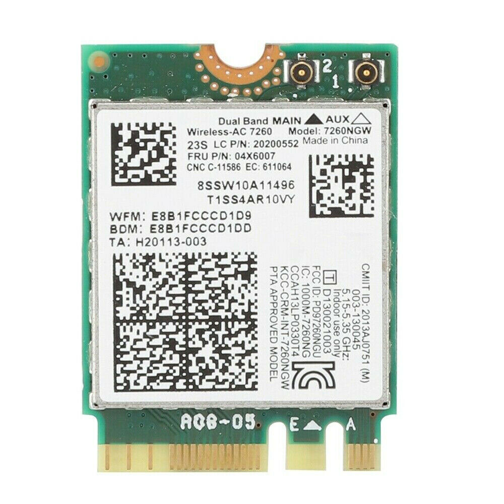 For Lenovo Thinkpad Intel Dual Band Wireless AC Bluetooth 4Card 7260NGW 20200552