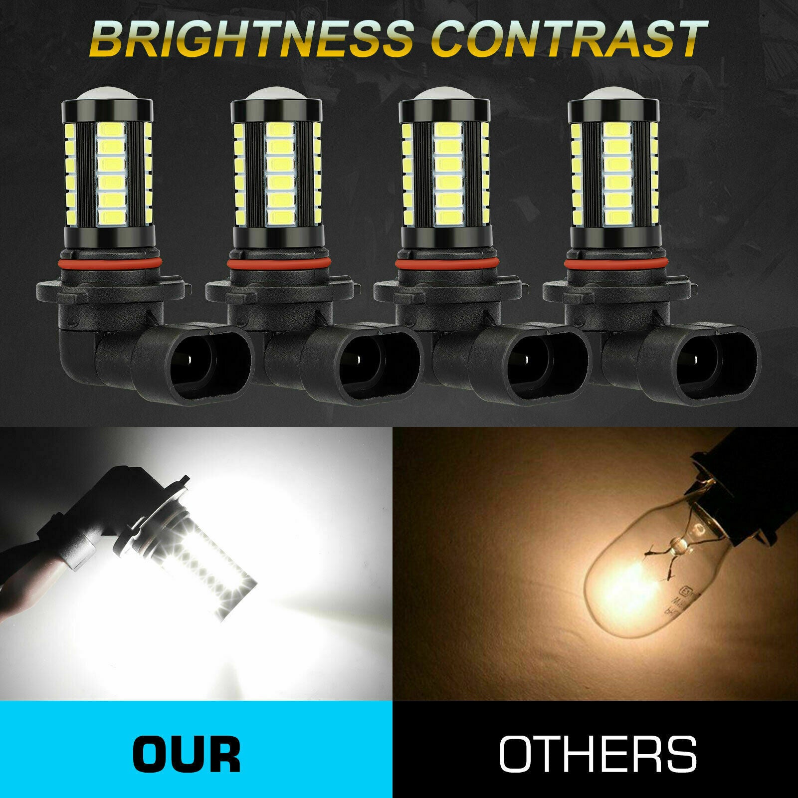 4x 9005 9006 LED Combo Headlight Bulb High Low Beam Kit 6000K Super Bright White