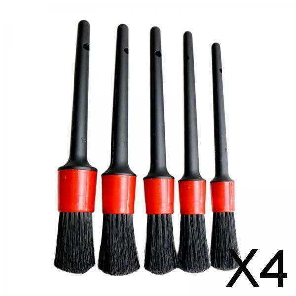 4x Car Automotive Detail Brushes Interior Detailing Brush Tool Set 5Pcs Set
