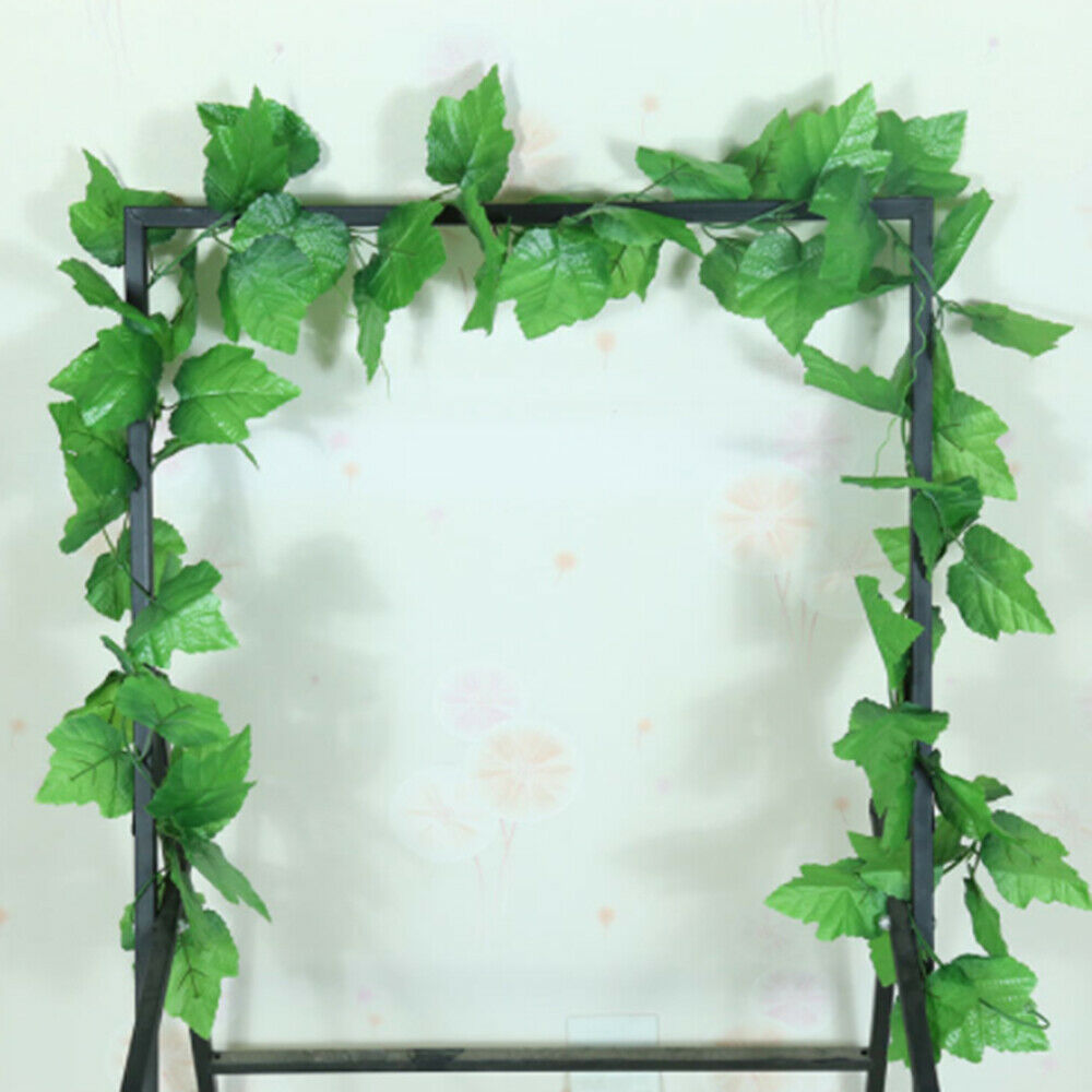 2pcs 220cm Simulation grape leaves Hanging Plants Home Kitchen Wall Decorations