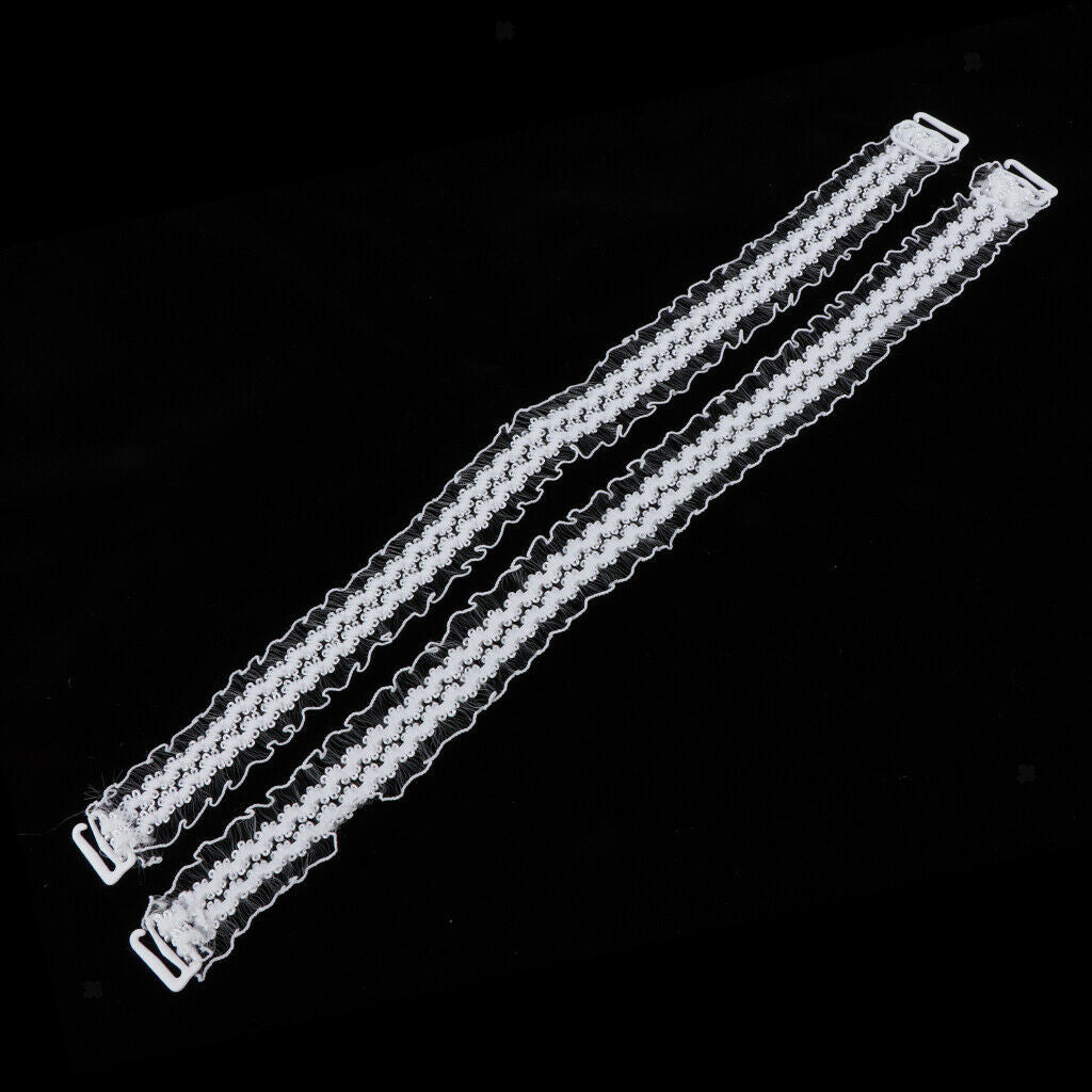 2 Pair Removable Nonslip Lace Bra Straps Elastic Shoulder Strap Replacement