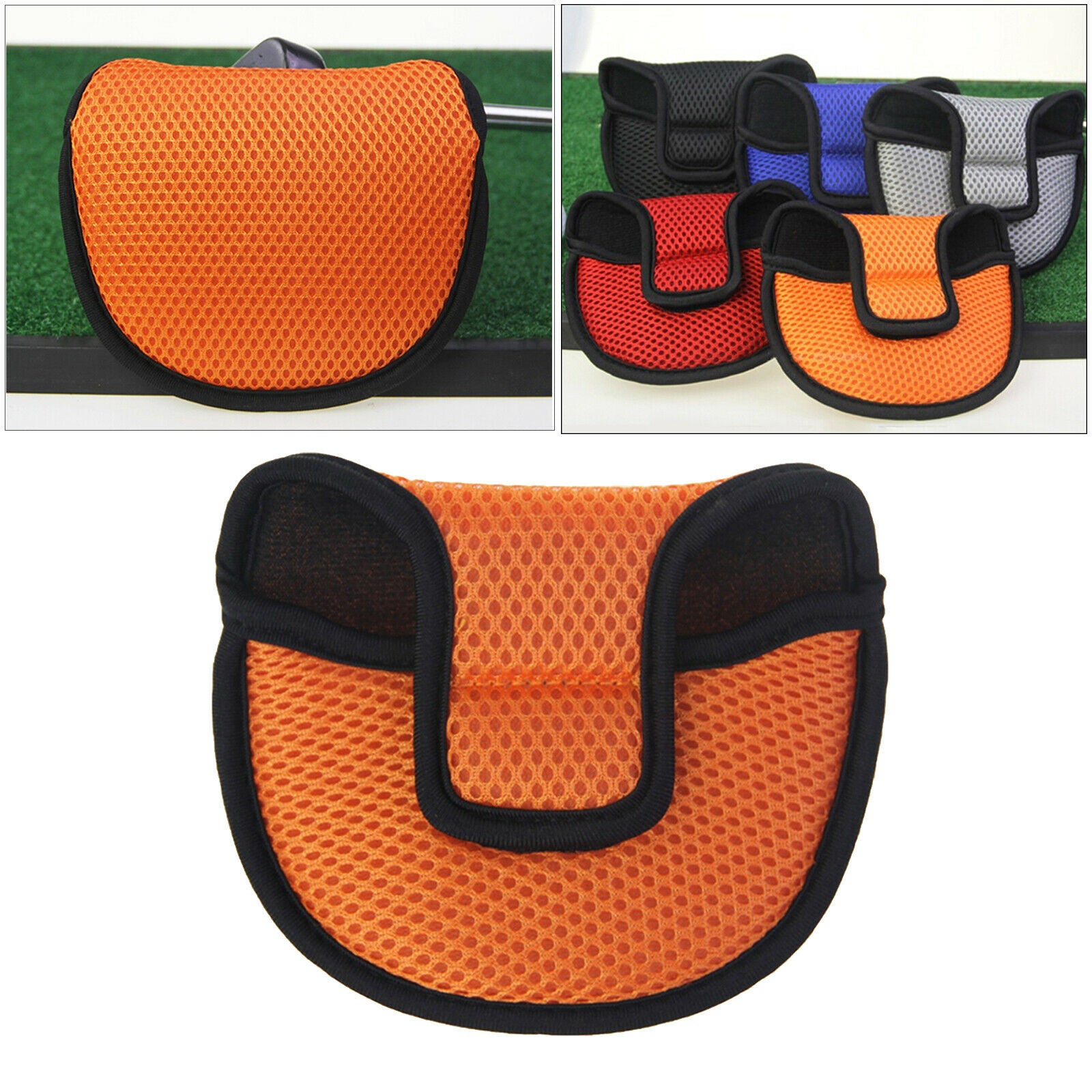 Golf Mallet Putter Head Cover Protector Headcover Fits All Brands Orange