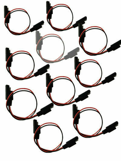 10 Pcs Universal 18 Gauge 2 Pin Quick Disconnect Wire Harness - SAE Connectors