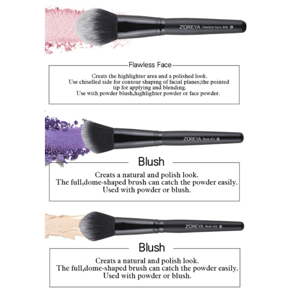 16X Premium Synthetic Fiber Face Powder Blush Makeup Brushes for Beginners