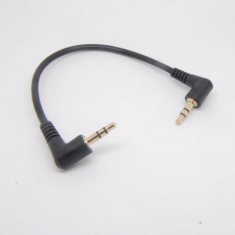 Black Short Right Angle 3.5mm Male to Right Angle Male 3.5mm Audio Cable