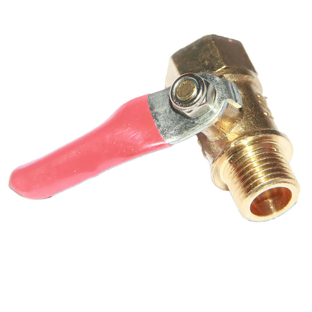 Brass Ball Valve Lever Handle NPT Female to Male Shut Off Valve 1/4" Red