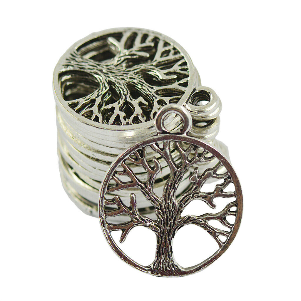 30Pcs Tree of Life Charms Pendant Beads Jewellery Making Loose Beads DIY
