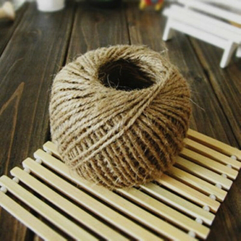 30M Natural Brown Jute Twine String DIY Rustic Craft Baskets Gifts Bows Jute