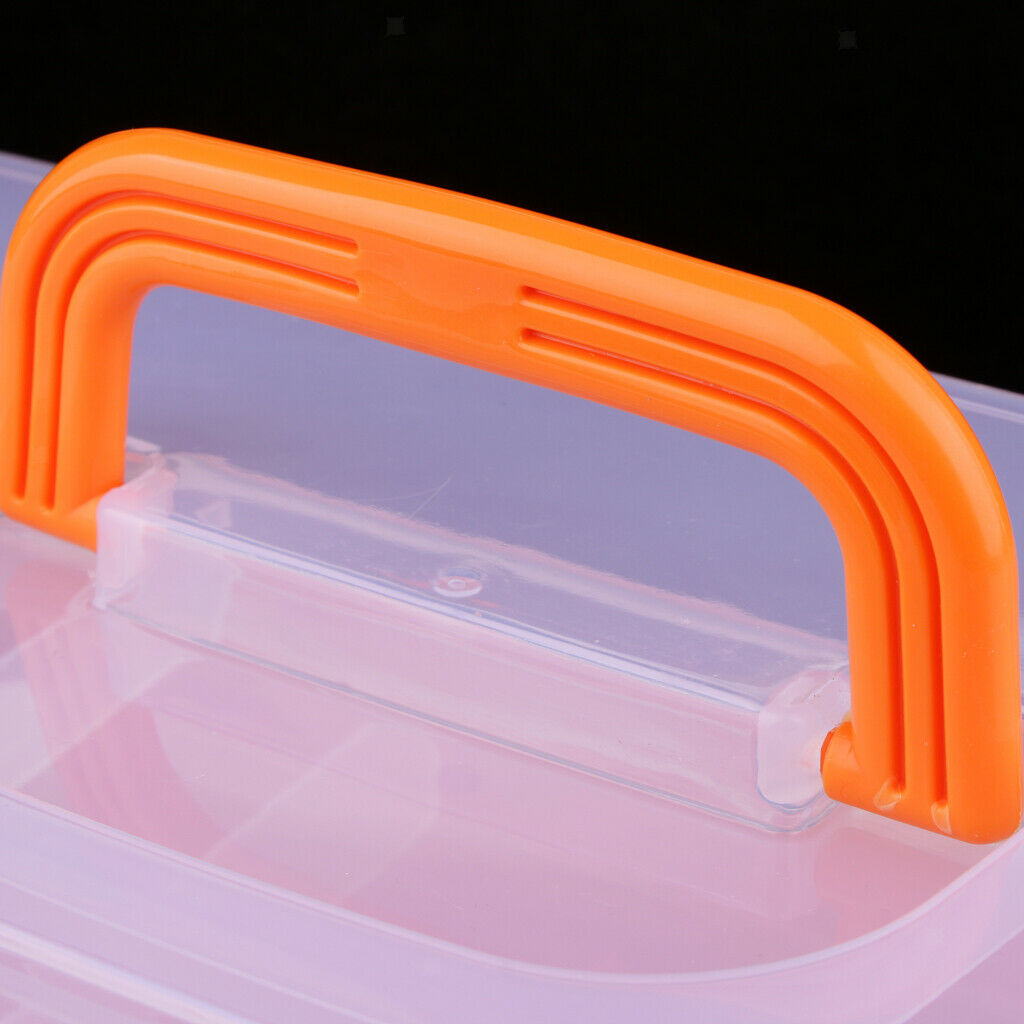 3 Tier Large Plastic Storage Box Case Nail Art Craft Makeup Organizer Orange