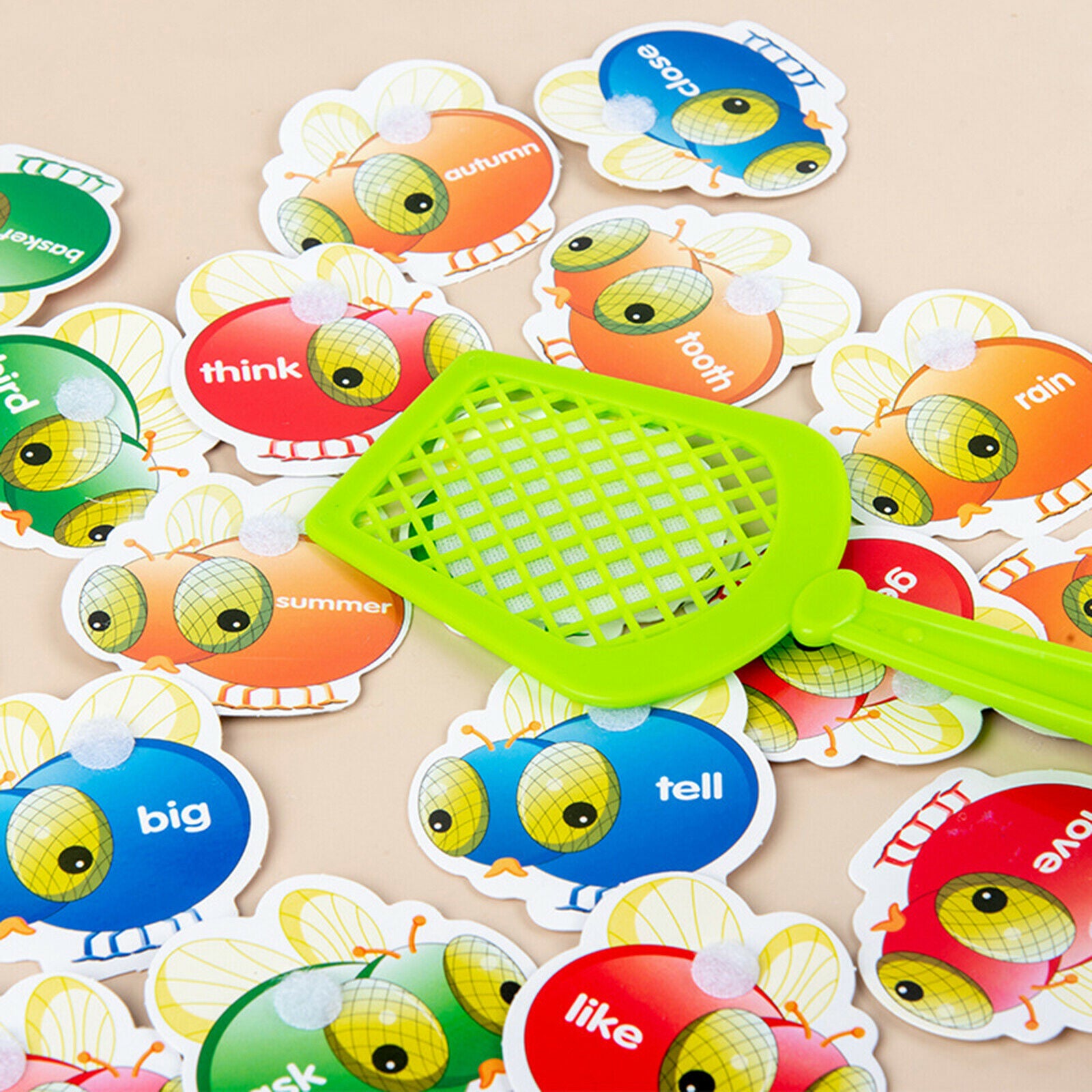Fly Swatter Toys Sight Word Game Kindergarten for School with 4 Fly Swatters