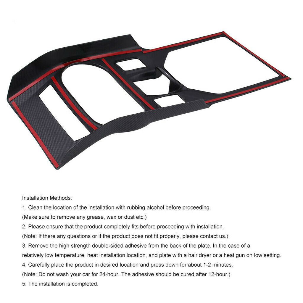 Interior Gear Shift Panel Cover Trim fits Subaru XV Carbon Fiber Style