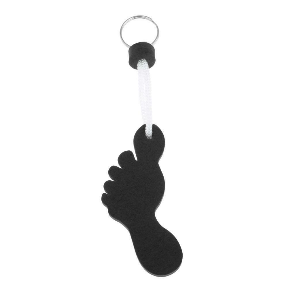 6X Foot Shaped Foam Safety Floating Keyring for Boating Yachting Sailing Black
