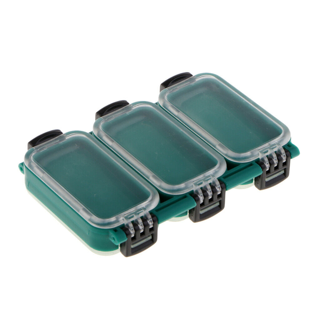Prettyia   Fishing   Tackle   Cases   Green   Double   Sides   Box   with   6