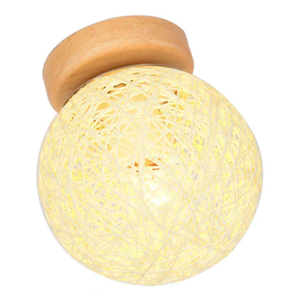 Rattan Ball Ceiling Light  Woven Lamp Decor for Bedroom Hallway Stairway