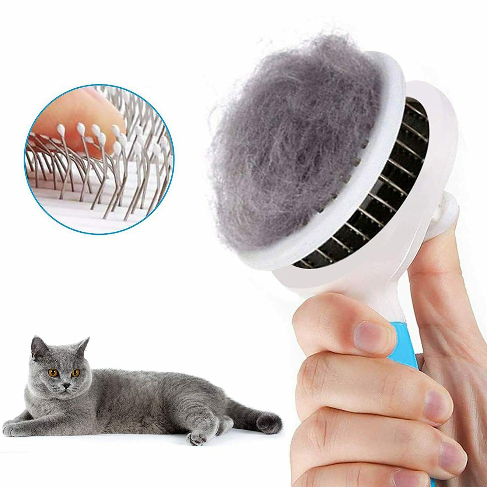 Pet Dog Cat Brush Grooming Slicker Self Cleaning Slicker Brush Massage Hair Comb