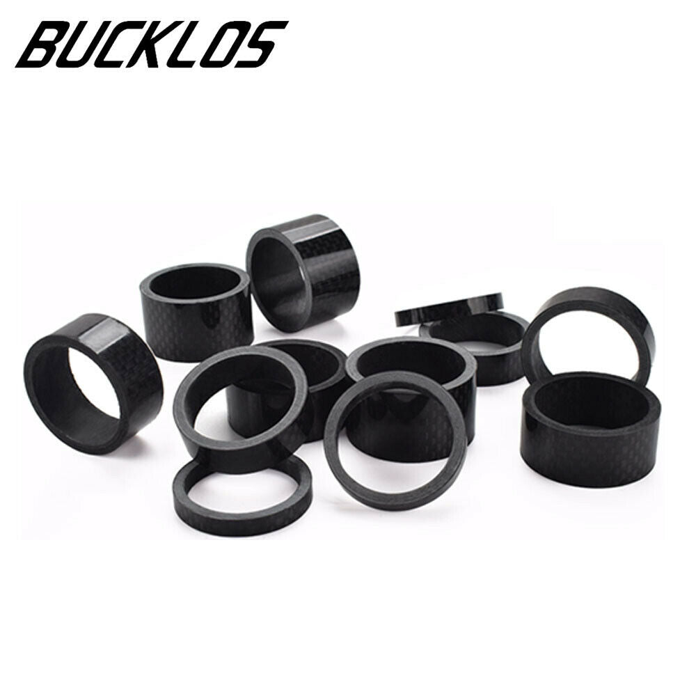 11PCS Mountain Bike Washers Full Carbon Stem Spacer 1-1/8" MTB Bicyle Front Fork