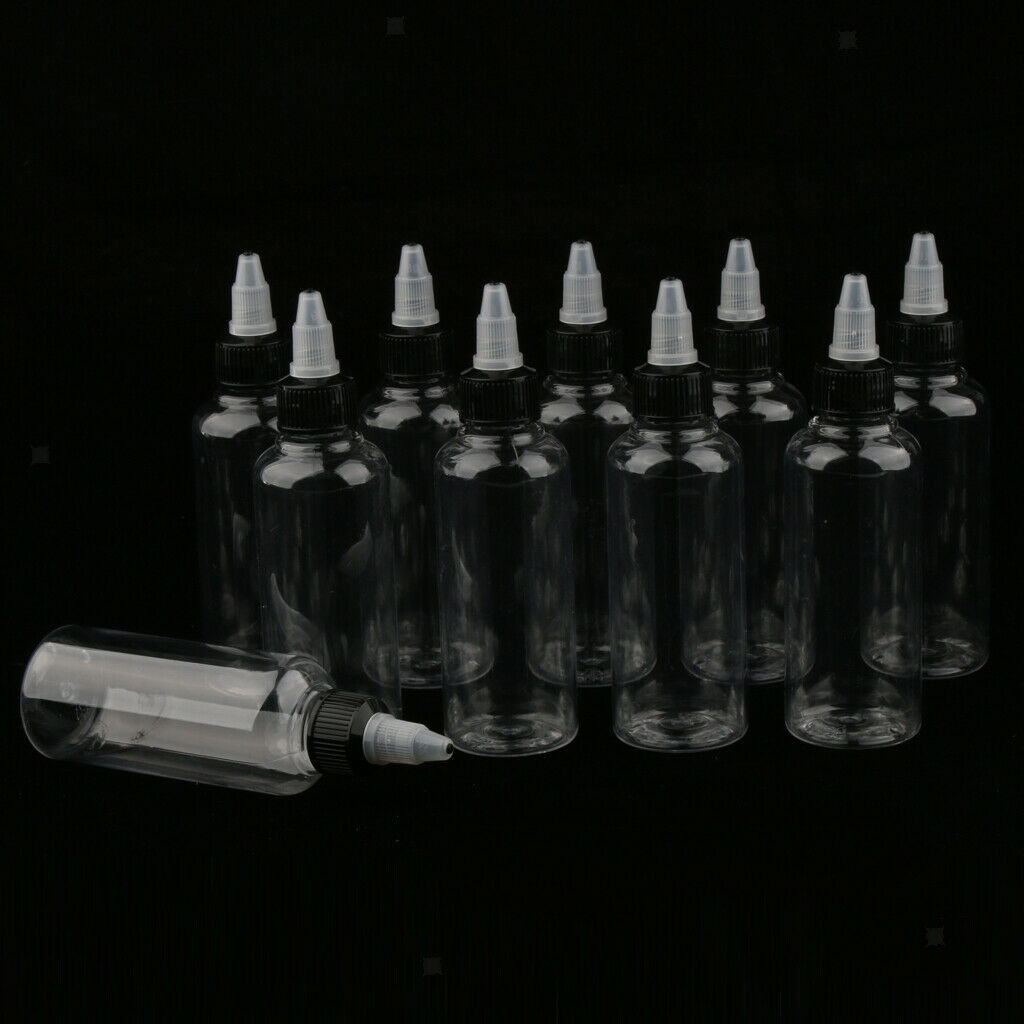 80x 100ml Plastic Pointed Cosmetics Bottles for Hair Dye Paint Ink Dressings