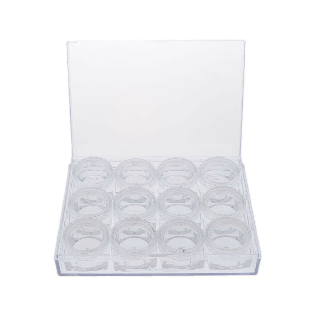 12 Pieces Clear Storage Boxes Jewelry Nail Art Beads Pills Small Item Cases