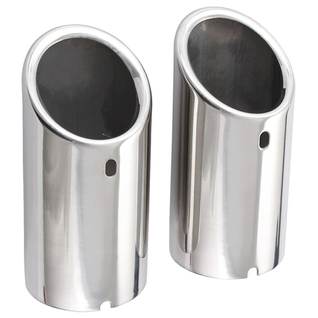 Pair of Car Stainless Steel Exhaust Tips Tailpipes Exhaust Trim Tool Set