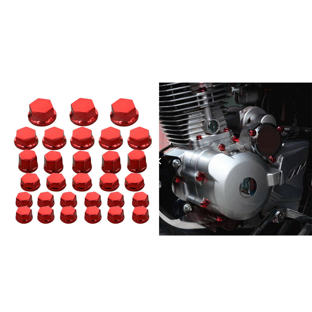 60x Motorbike Motorcycle Screw Nut Bolt   Cover Decoration For Yamaha