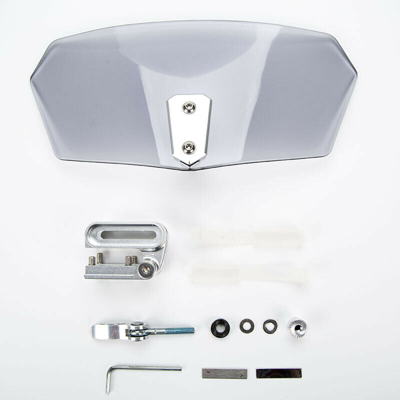 One Smoky Gray Metal Universal Motorcycle heighten windshield Extension Kit New