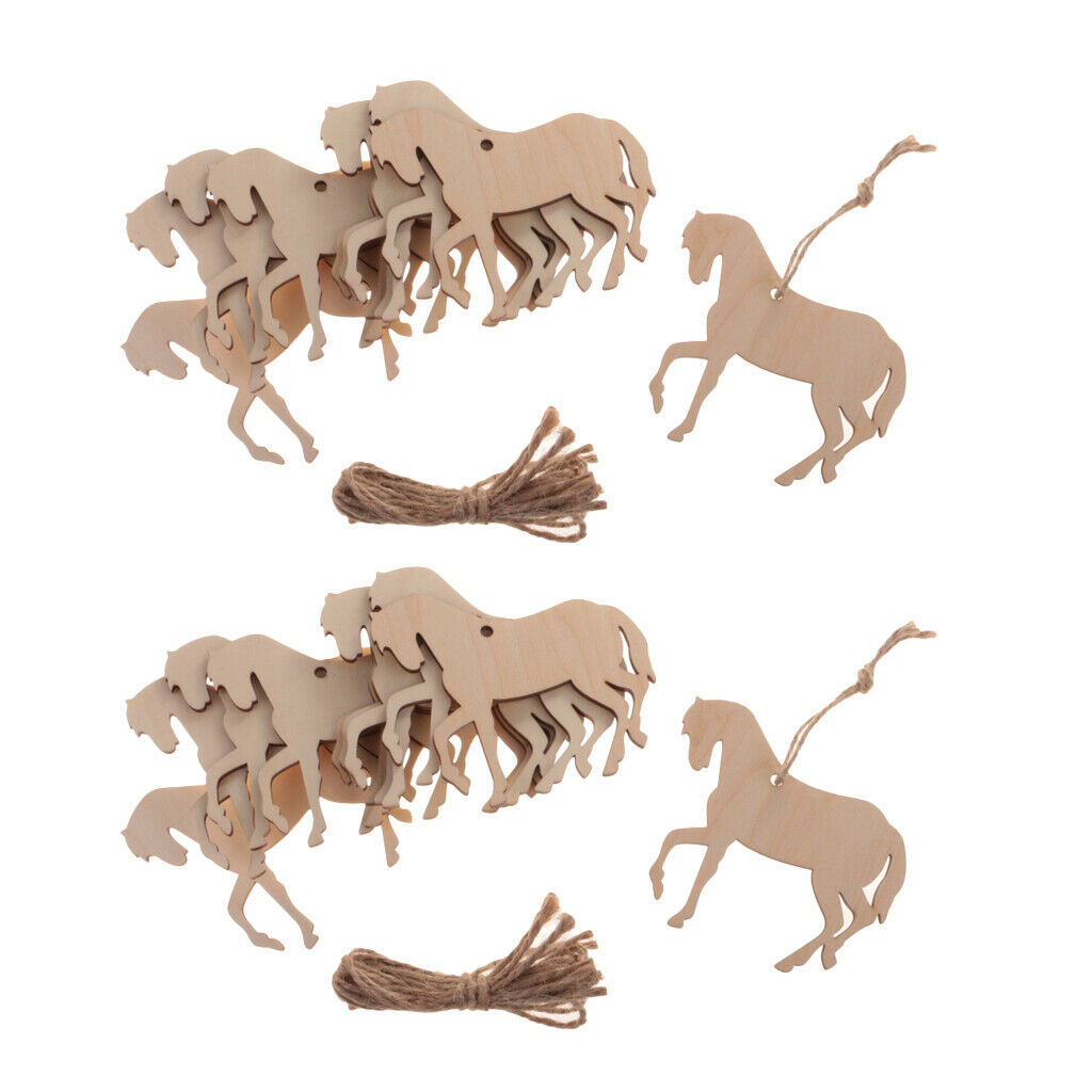 20x   Plain   Wooden   Crafts   Horse   Shape   Wood   Embellishment   Wedding