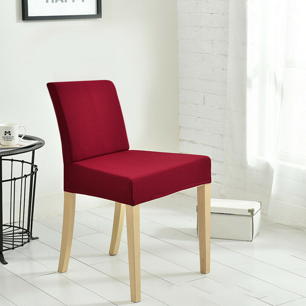 Rural Freshness Elastic Waterproof Low Back Dining Chair Covers Rubber Red