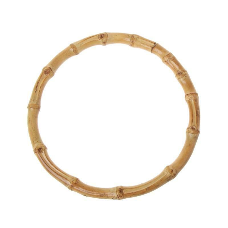 1 x Round Bamboo Bag Handle for Handcrafted Handbag DIY Bags Accessories
