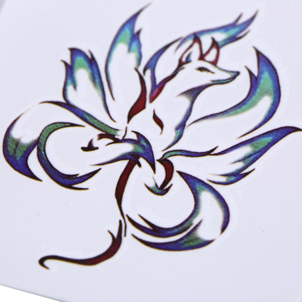 Waterproof Temporary Tattoo Stickers Nine Tail Fox Water Transfer flash tatoo BD