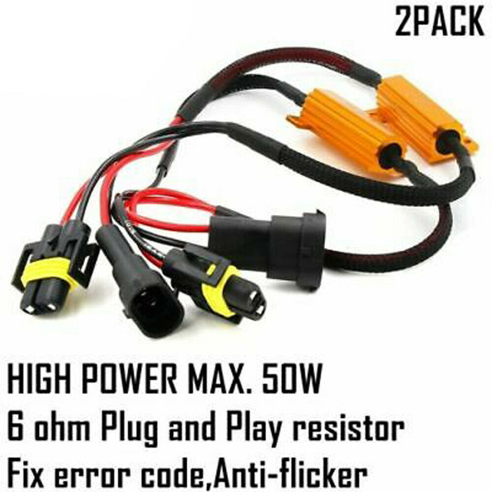 2Pcs H8 H11 LED DRL Fog Light Canbus Error Free Load Resistor Decoder Canceller