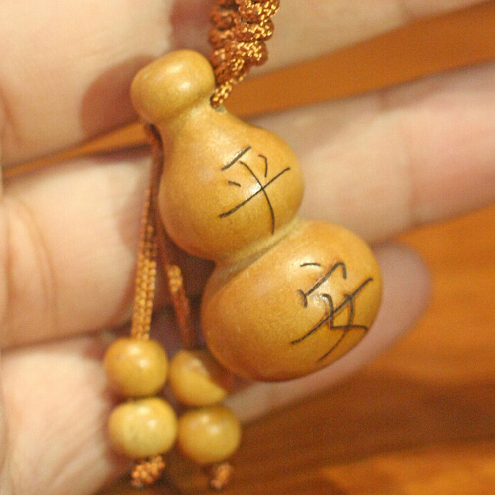 1 Pcs Gourd Craft Keychain Mahogany Chinese Traditional Fortune Keyring D.l8