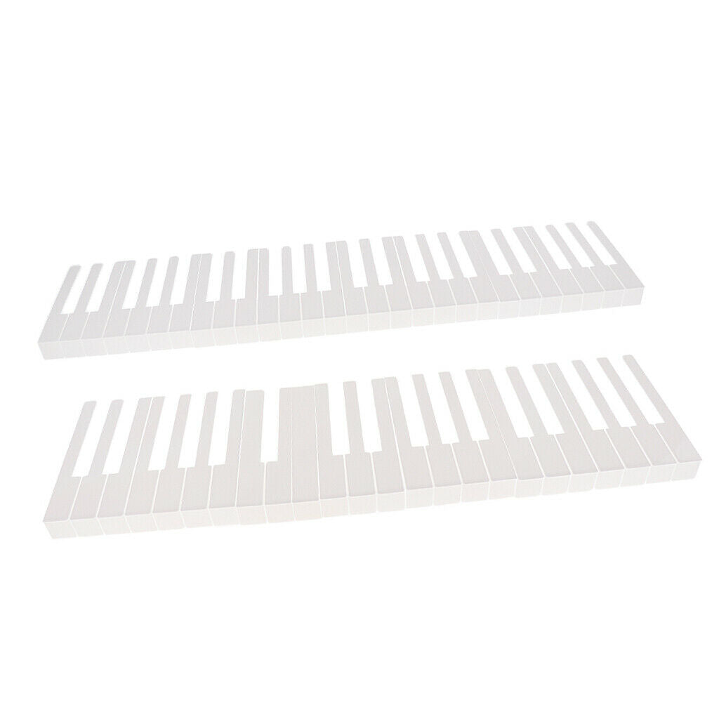 Piano Keytops White Glossy Replacement Key Tops 52PCS 15.7cm/6.18inch