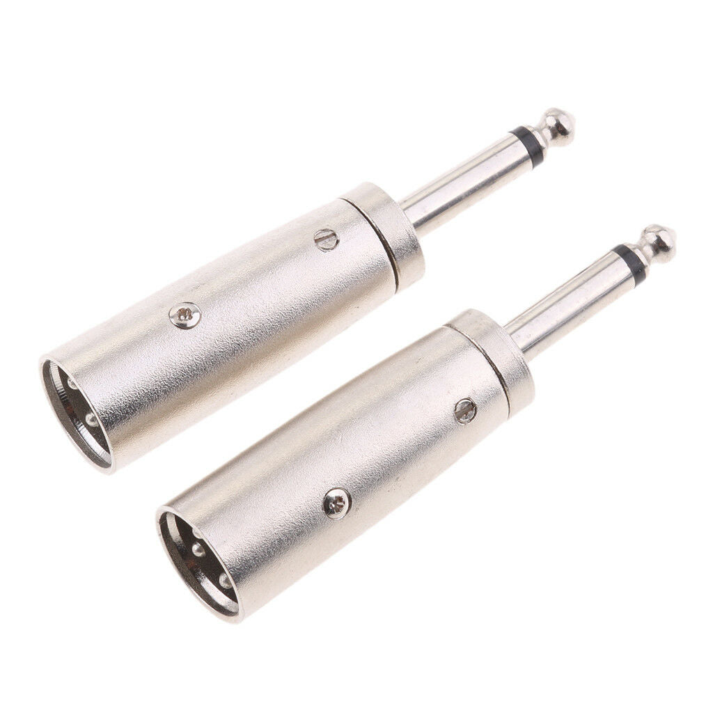 3 Pin XLR Male Plug to 6.35mm Mono Male Socket 1/4" Jack Mic Cable Adapter