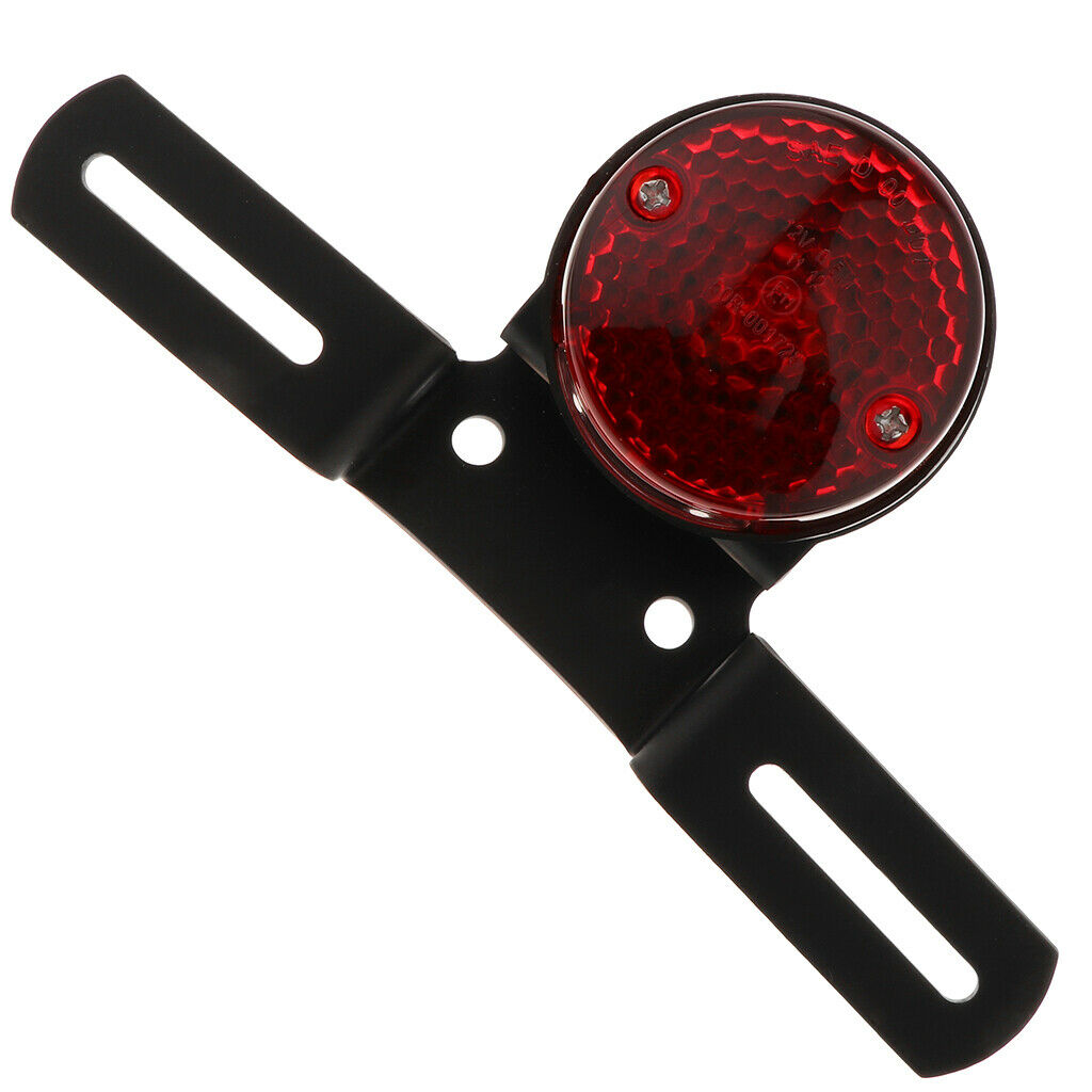 Motorcycle Round Reflector Amber Rear Tail Brake Stop Light Truck RV Trailer