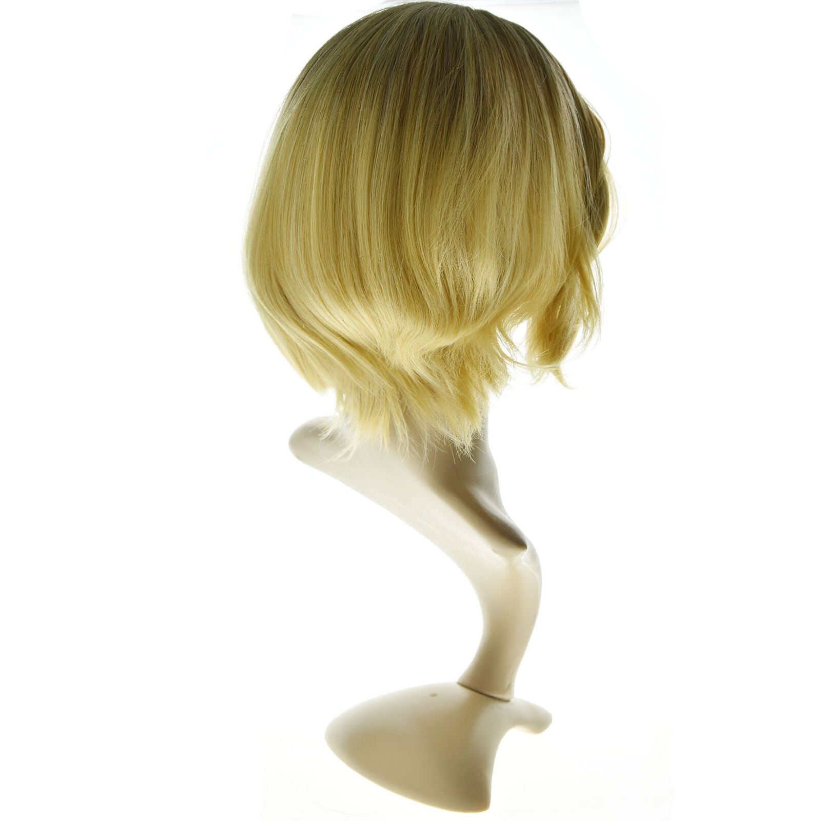 Women Charming Real Natural Bob Wig Short Straight Blonde Hair Wigs For Party