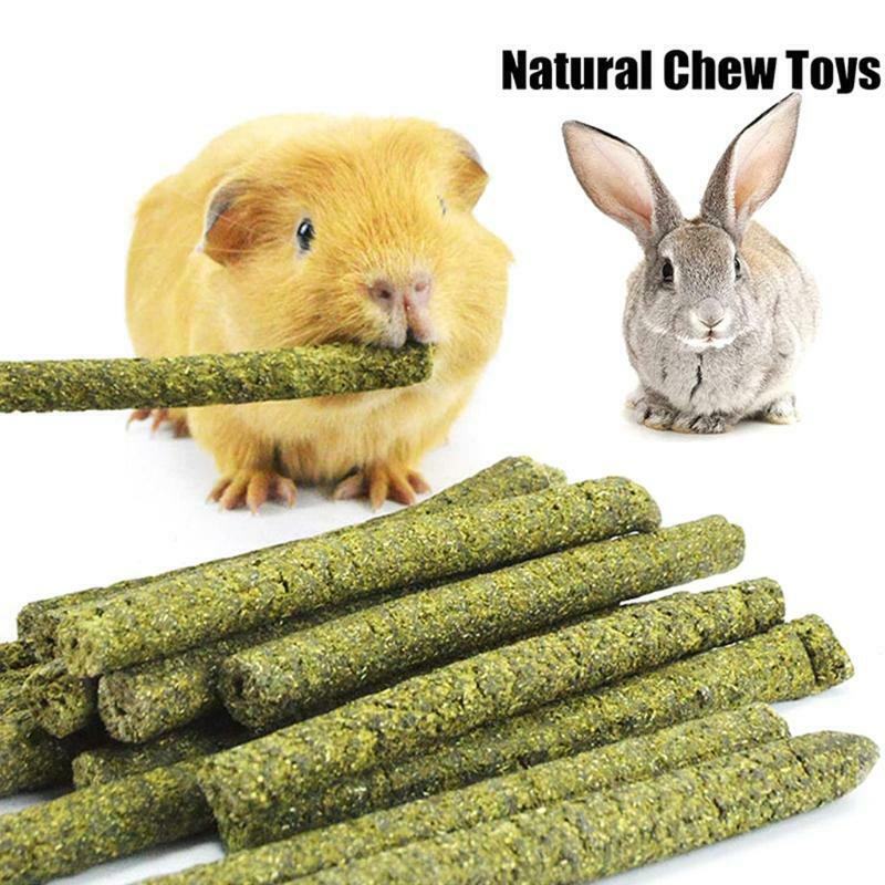 Small Animal Chew Toys Set Grass Sticks Hay Treat for Bunny Cage Accessories