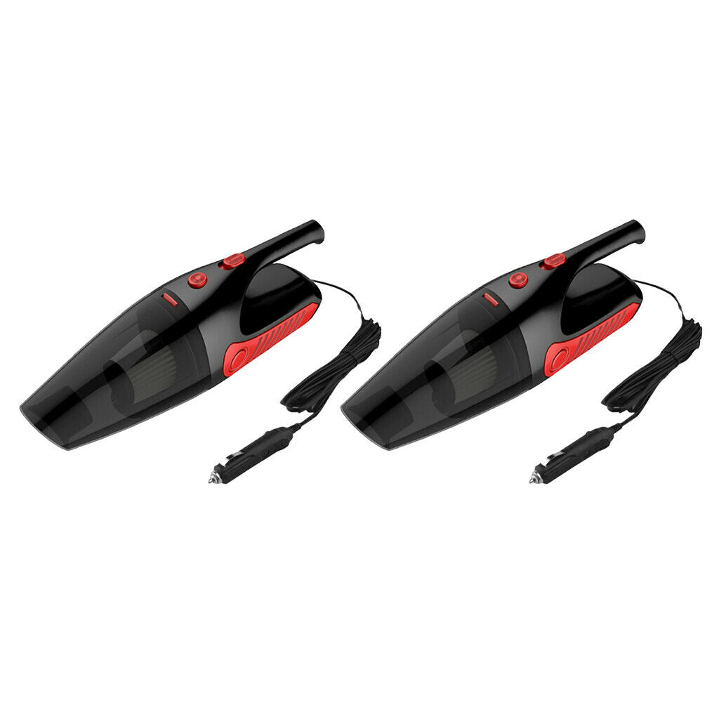 2Pcs 12V Vacuum Cleaner Auto Dry And Wet Mini Indoor
