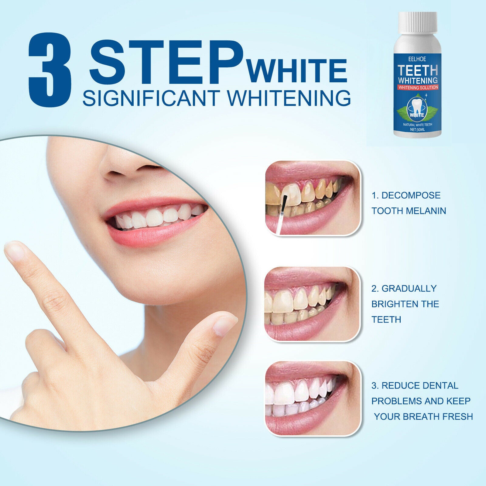 30ml Teeth Whitening Essence Practical Remove Dental Plaque Brightening
