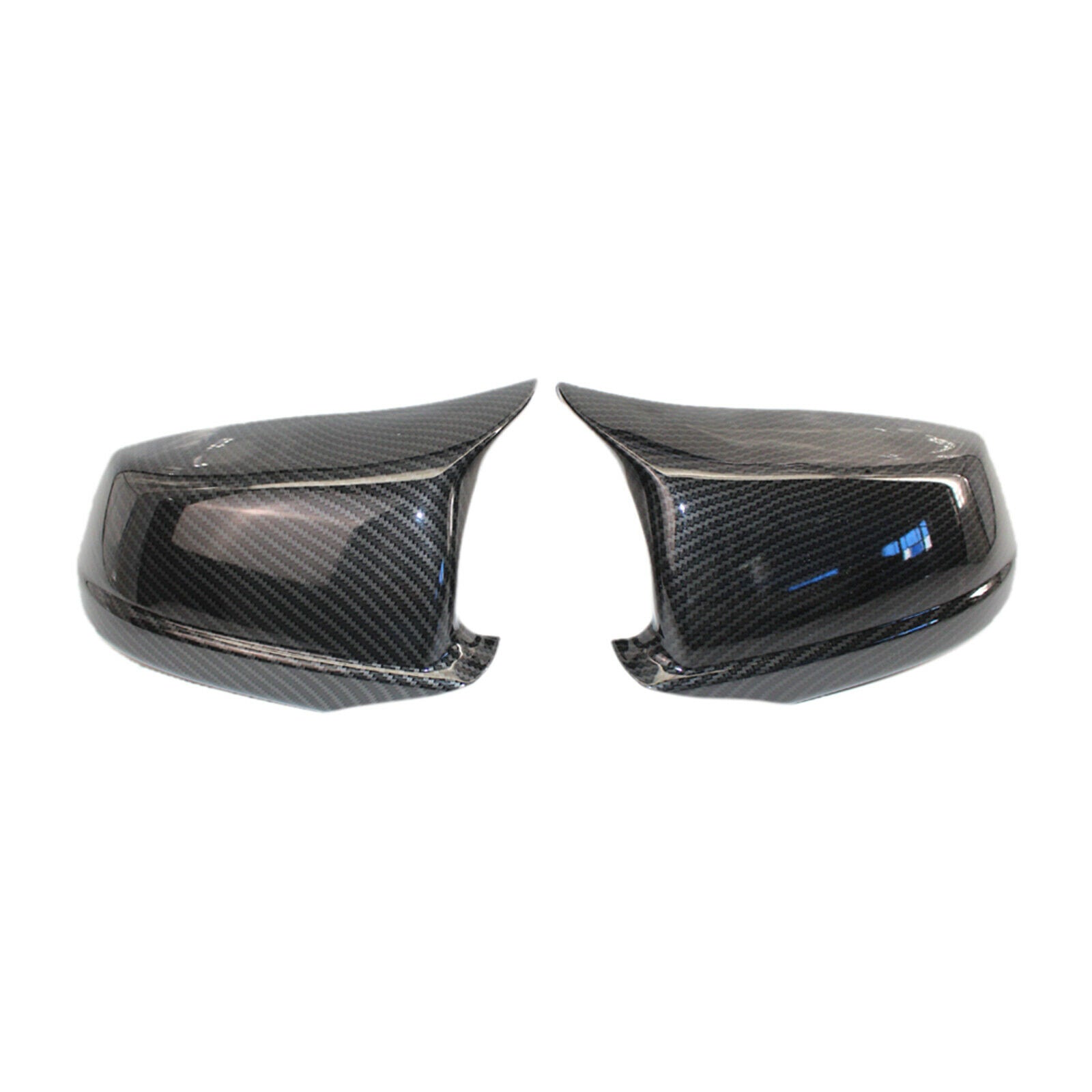 1Pair Side Rearview Mirror Cover Cap Carbon Fiber Replace Style For BMW F10