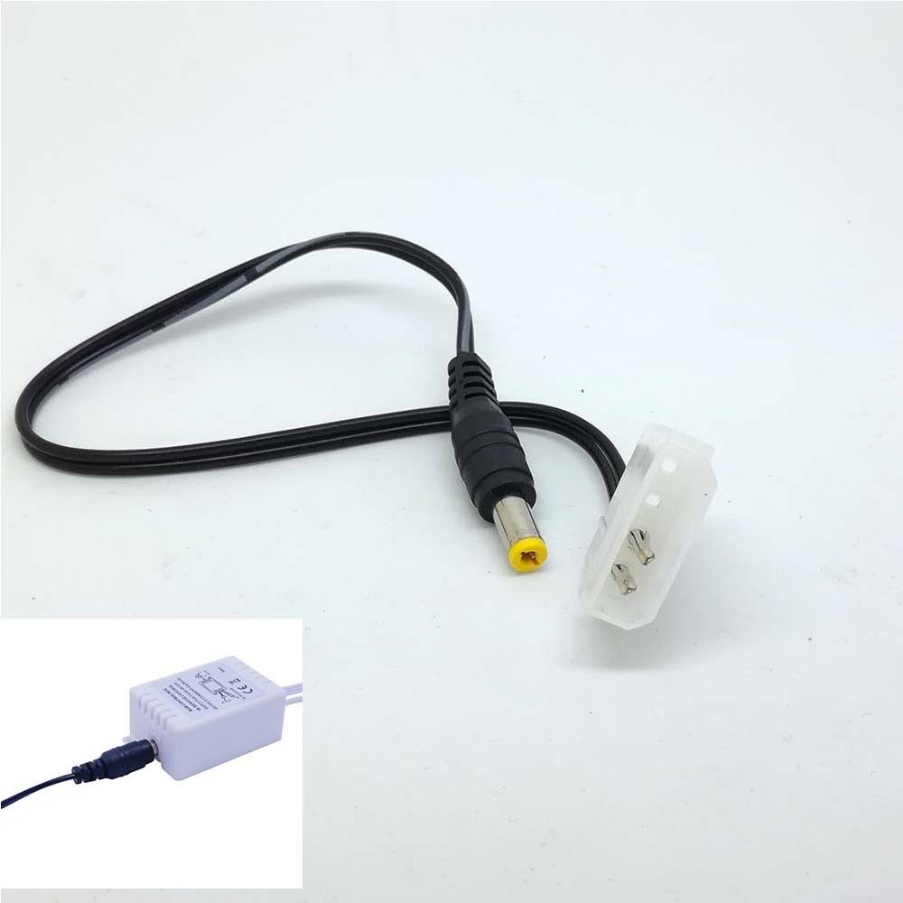 PC 4PIN Molex 5.5mm x 2.1mm DC Power cable 12V/2A  for RGB control box LED tt