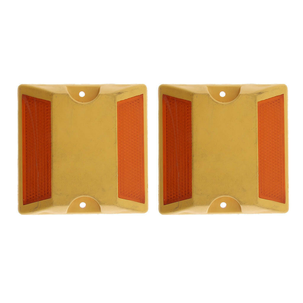 2x NEW Commercial Road Highway Pavement Marker Reflector - Two Side, Yellow