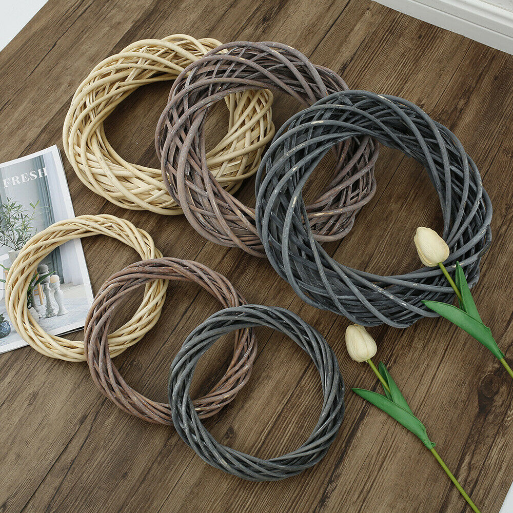 30CM Christmas Rattan Wreath Wicker Rattan Garland DIY Wedding Party Decor