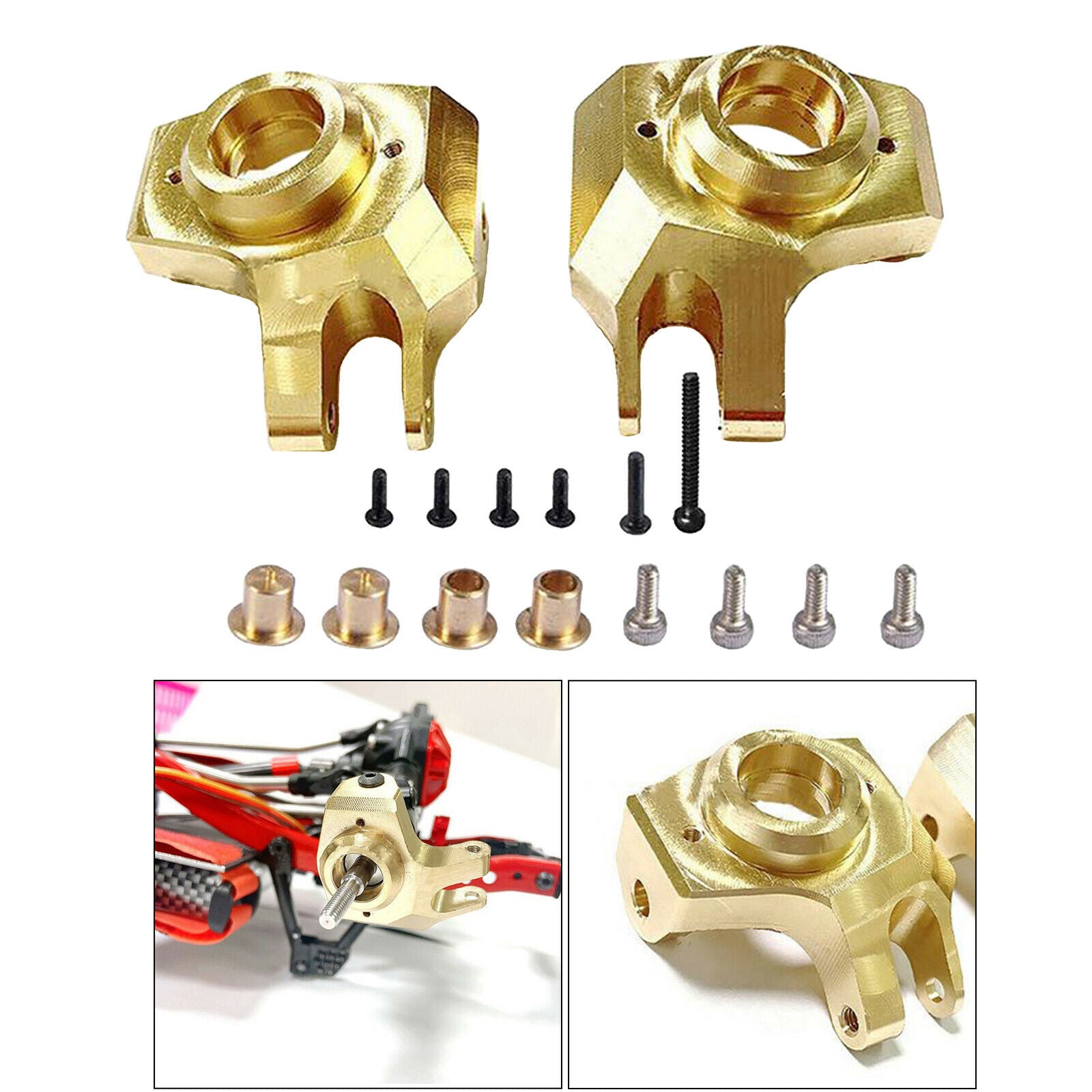 2Pc Front Steering Knuckle Set for SCX10 II 90046 1:10 RC Crawler Car Parts